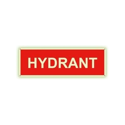 Hydrant text - fotoluminiscenční tabulka s dírkami, plast 2 mm 150x50 mm