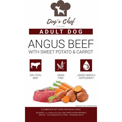 Dog's Chef Angus Beef With Sweet Potato & Carrot Adult 15 kg