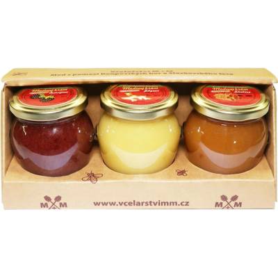 Včelařství M+M medové krémy borůvka zázvor skořice 3 x 250 g