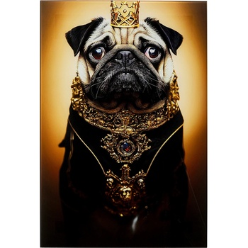 Pug obraz čierno-zlatý 40x60 cm