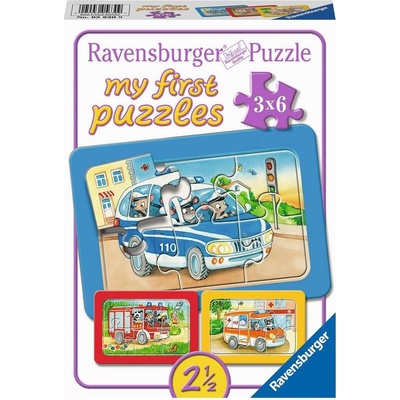 RAVENSBURGER Moje prvé Zásahové vozidlá so zvieratkami za volantom 3x6 dielov