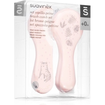 Suavinex Tigers Brush-comb Set комплект за деца от раждането им Pink 2 бр