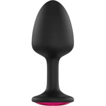Dorcel Geisha Plug Ruby M - анален плъг с розов камък (черен)