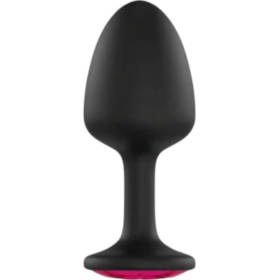 Dorcel Geisha Plug Ruby M - анален плъг с розов камък (черен)