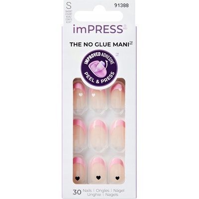 Kiss mandľového tvaru so srdiečkami french S KISS imPRESS Ditto 30 ks