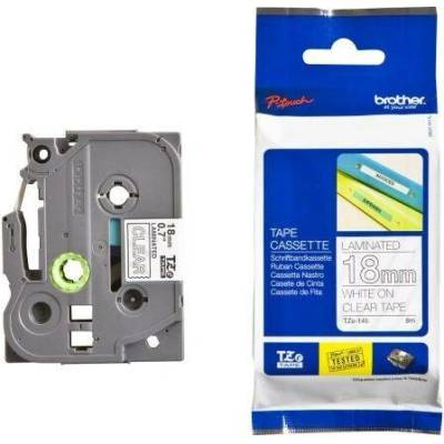 Brother Originální páska TZE-145 18 mm bílý tisk na průsvitném podkladu