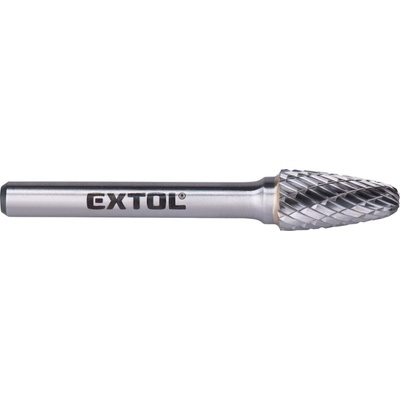 EXTOL INDUSTRIAL fréza karbidová, kulatý oblouk, pr.10x20mm/stopka 6mm,sek střední (double-cut)
