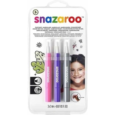 Snazaroo štetce naplnené farbou na tvár fantázia 3 ks