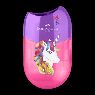 Strúhadlo Faber-Castell Unicorn 2 otvory, s odpadovou nádobkou -