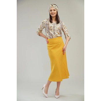 Image 1 of Radek's collection Дамска дълга пола в цвят горчица 52107-303