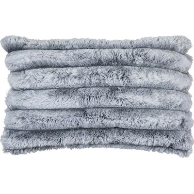 Mars & More Šedý plyšový mäkučký rebrovaný vankúš Soft Rabbi - 30x15x50