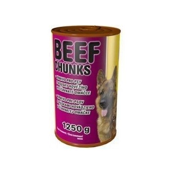 Delikan Dog hovězí kousky v ochucené omáčce 1250 g