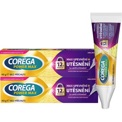 Corega Power max upevnění + utěsnění fixační krém 2 x 40 g