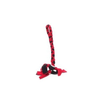 Karlie-Flamingo hračka pro psa fleecové přetahovadlo 63 cm s tenisákem červená černá