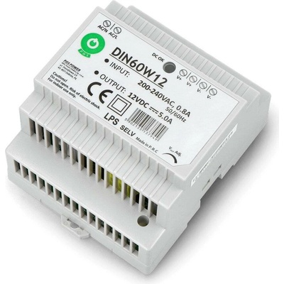 POS, Napájecí zdroj na DIN lištu 60W 12V, DIN60W12