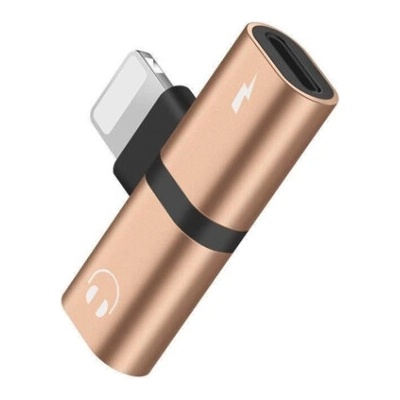 Rozbočovací adaptér Apple lightning (2x lightning) Farva: Zlatá