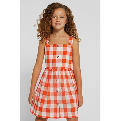 Mayoral Детска памучна рокля Mayoral в оранжево къс модел разкроен модел (6969.8C.JUNIOR)