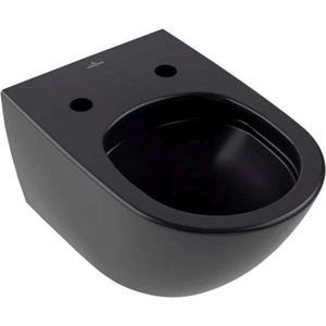 Villeroy & Boch Antao - Окачена тоалетна чиния, Rimless, CeramicPlus, TitanGlaze, TwistFlush, Pure Black 4674T0R7 (4674T0R7)