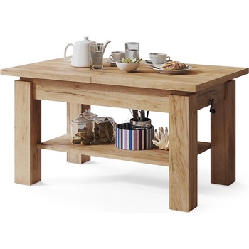 Mazzoni Разтегателна холна/трапезна маса с рафт adonis, дъб крафт (mz0005)