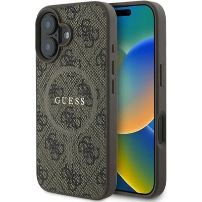 GUESS Калъф Guess 4G Ring Classic Logo MagSafe iPhone 16 Plus - кафяв (3666339327255)