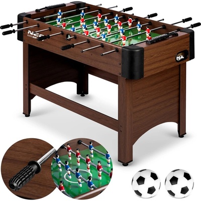 Neo-Sport Stolní fotbal Neosport 118x61x79 cm NS-804 tmavě hnědý