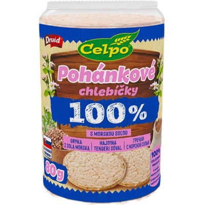 Druid Celpo Celozrnné extra jemné chlebíčky 100 % pohánka s morskou soľou 80 g