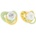 Lorelli Силиконови залъгалки Lorelli Baby Care - С капаче, 6м+, 2 броя, Yellow/Green (10220760003)