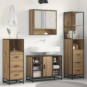 vidaXL Комплект мебели за баня 3 бр. Дъб 35 x 37, 5 x 166 см (3402570)