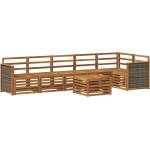 vidaXL Комплект дивани за открито 6 бр. Натурално (3384435)