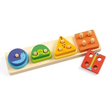 DJECO - Дървена играчка за сортиране - 1, 2, 3, 4 (DJ06203)