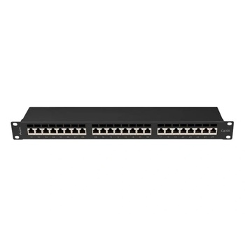 Lanberg Пач панел Lanberg 24 порта 1U 19" CAT. 6a ftp с кабелен органайзер екраниран черен (PPSA-1024-B)