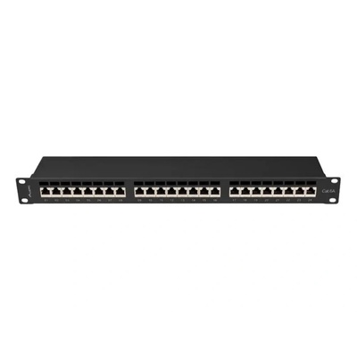 Lanberg Пач панел Lanberg 24 порта 1U 19" CAT. 6a ftp с кабелен органайзер екраниран черен (PPSA-1024-B)