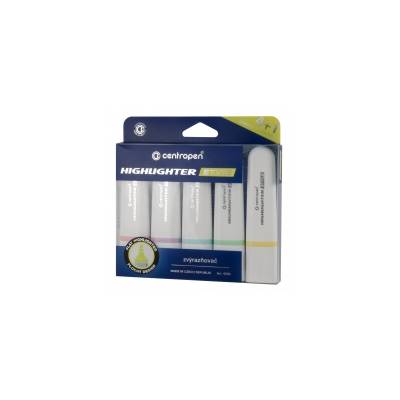 Zvýrazňovače Centropen Highlighter style 6252 Soft, sada 5 ks