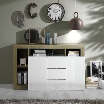 mc Akcent Комод lenor бял/кафяв (mc0137)