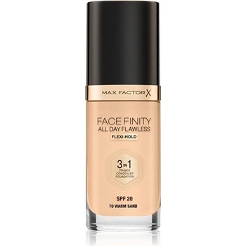 Max Factor Facefinity 3 in 1 tekutý make-up s uv ochranou SPF20 70 Warm Sand 30 ml