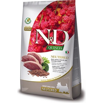 N&D N&D QUINOA NEUTERED DUCK Mini за кастрирани кучета с патица , броколи и аспержи 7kg