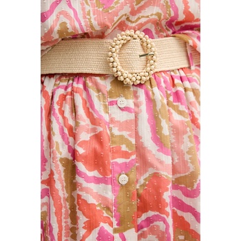 La Petite Française Памучна пола La Petite Française JULIETTE в розово среднодълга разкроена JULIETTE (PFJULIETTE)