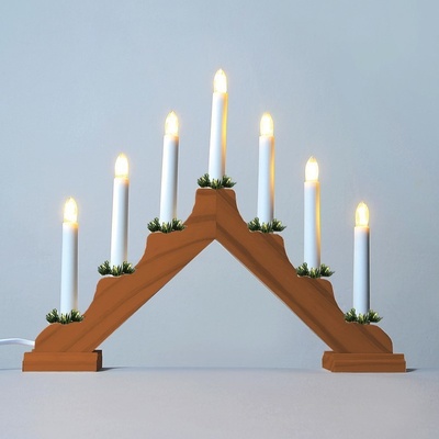 KONSTSMIDE Adventní svícen čirá 2262-130 dubový LED Filament 7x34V 0,2W KONST