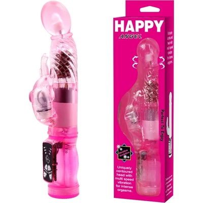 Въртящ се G-spot вибратор с клитор стимулатор, 23см. - Happy Angel (DEBRA01427)