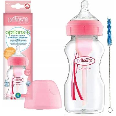 Dr. Brown´s láhev Options Wide-Neck farebná ružová 270ml