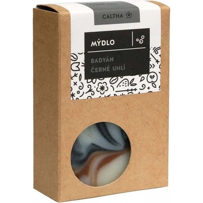 Caltha mýdlo Badyán a černé uhlí 100 g