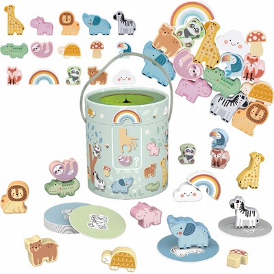 Woopie tajomná krabica dotknite se a upravte stohy Montessori green