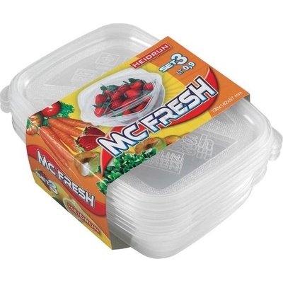 UTC КОМПЛЕКТ 3x прозрачни кутии за храна 0, 9 л (UT0054)