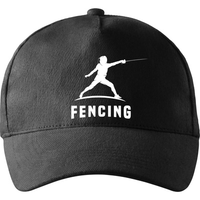 Fencing šerm postava so zahnutým šiltom a mosaznou sponou Čierna