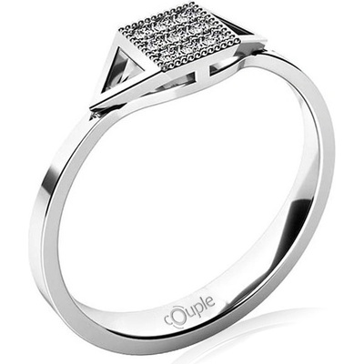 Klenoty Budín Luxusní zlatý prsten Kostka couple v bílém zlatě 6660289