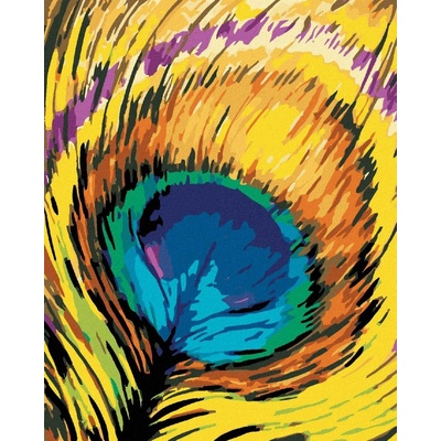zuty Paví brk 80 x 100 cm vypnuté plátno na rám 8596530032830