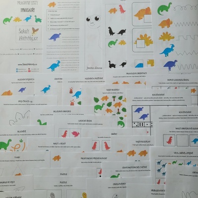 Pracovní listy - DINOSAUŘI Provedení: PDF soubor