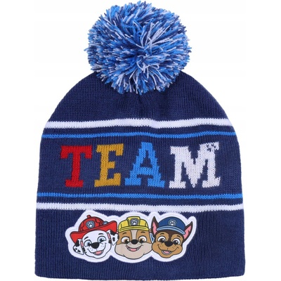 EplusM chlapčenská čiapka s brmbolcom Paw Patrol tmavo modrá