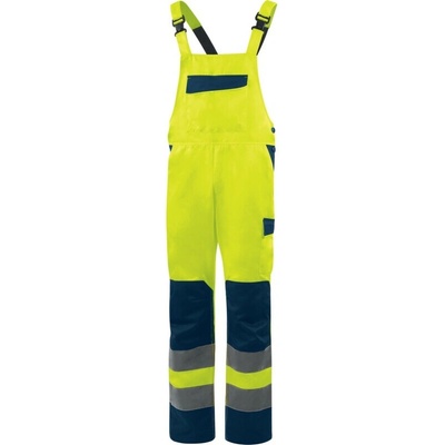 Delta Plus M1SA2HV Reflexné nohavice na traky fluo žltá/námornícka modrá