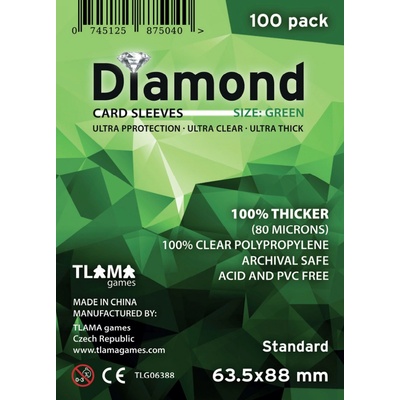 TLAMA Games Diamond Sleeves obaly Green Standard TCG 63,5x88 mm